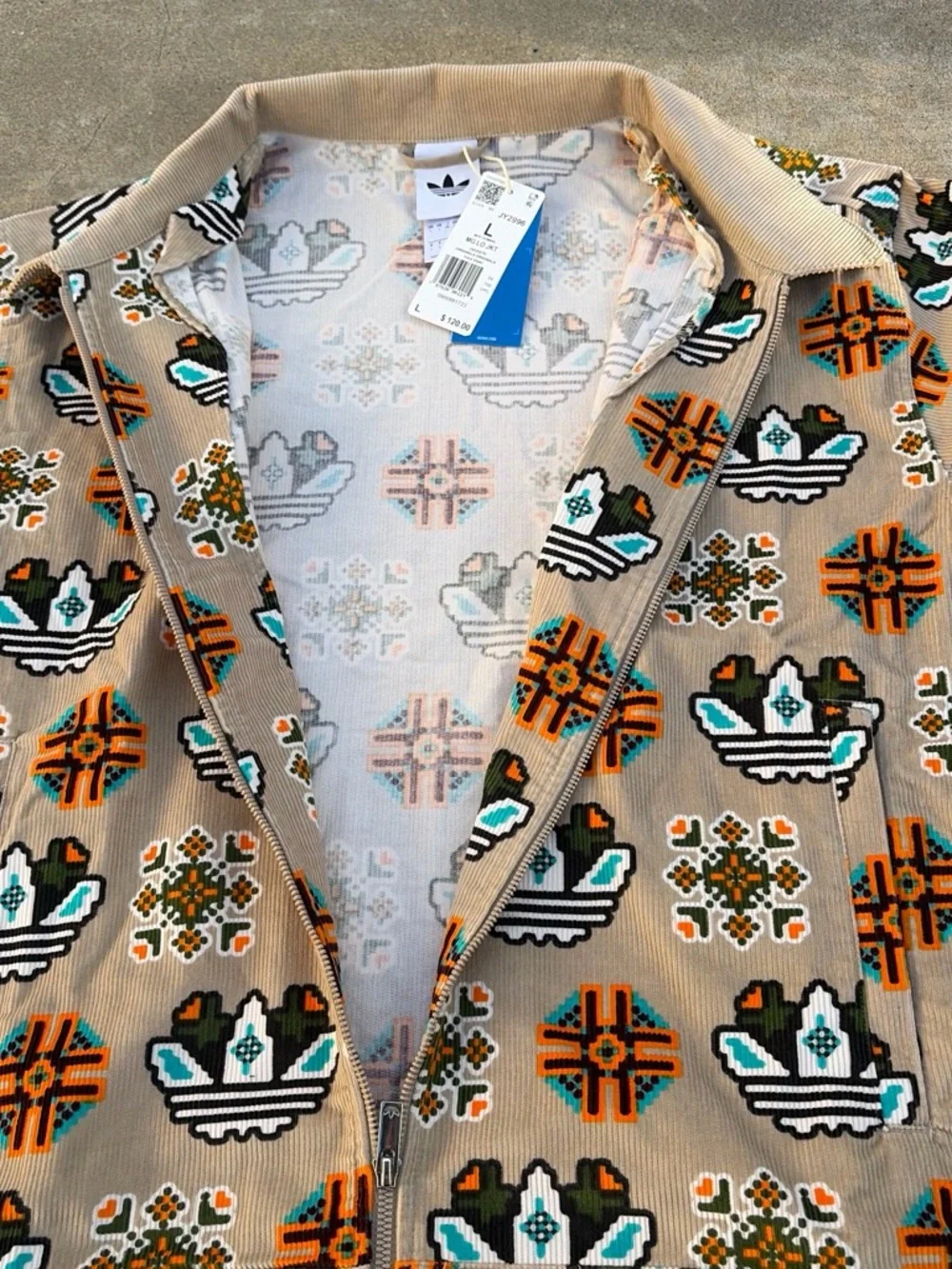 NWT Adidas Monogram Allover Print Loose Coach Jacket - Men’s - JY2996